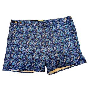 Parke & Ronen Swim Trunk Shorts Men 40-42 Blue Lined Adjustable Waist Pockets XL